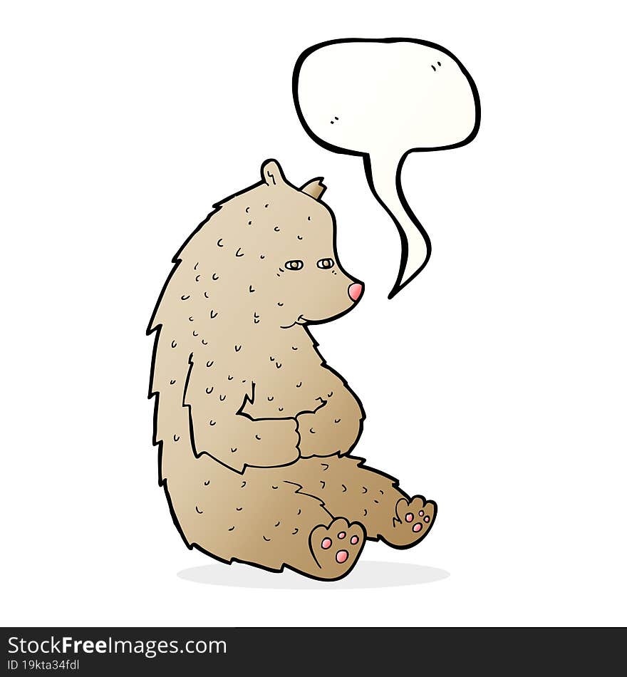 cute cartoon bear with speech bubble