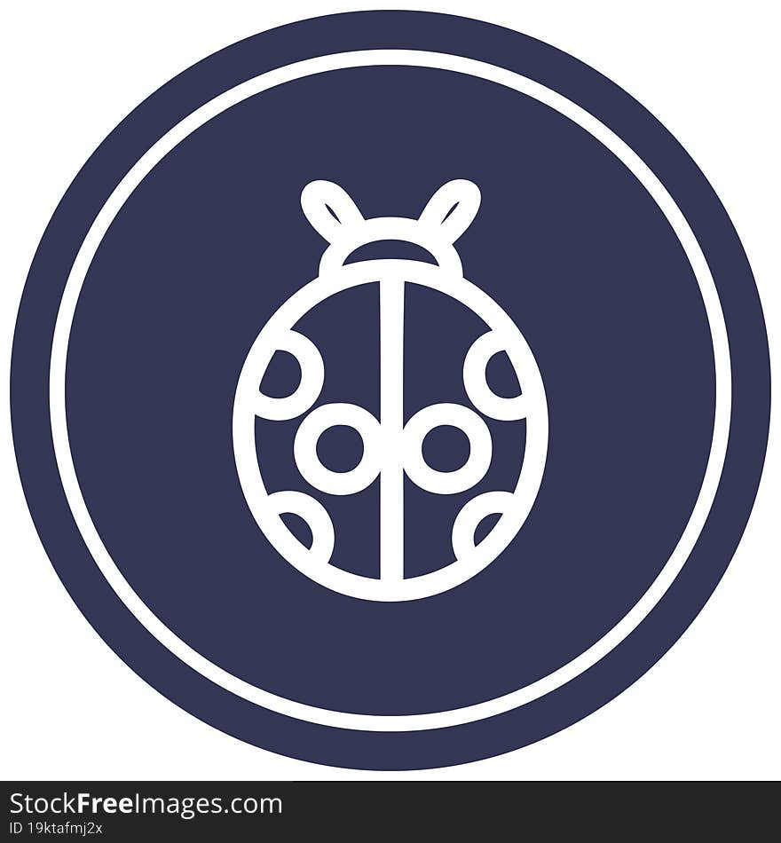 cute ladybug circular icon