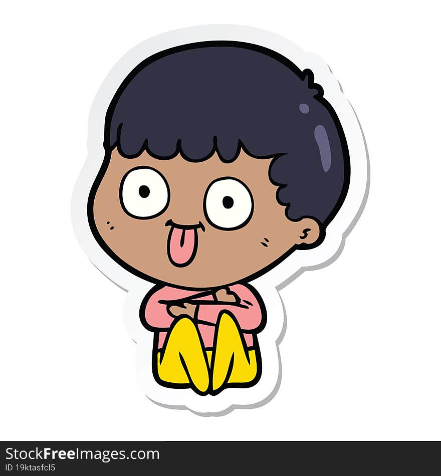 sticker of a cartoon man staring