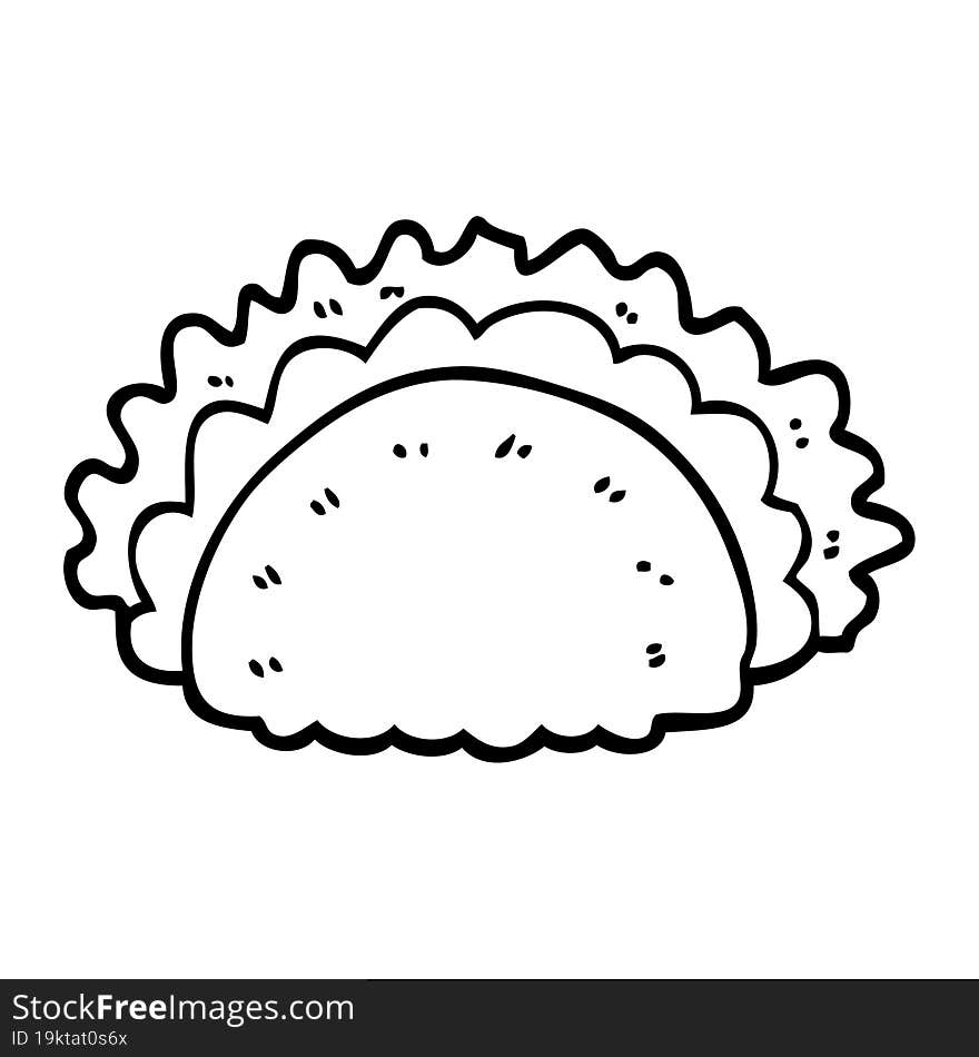 line drawing cartoon taco