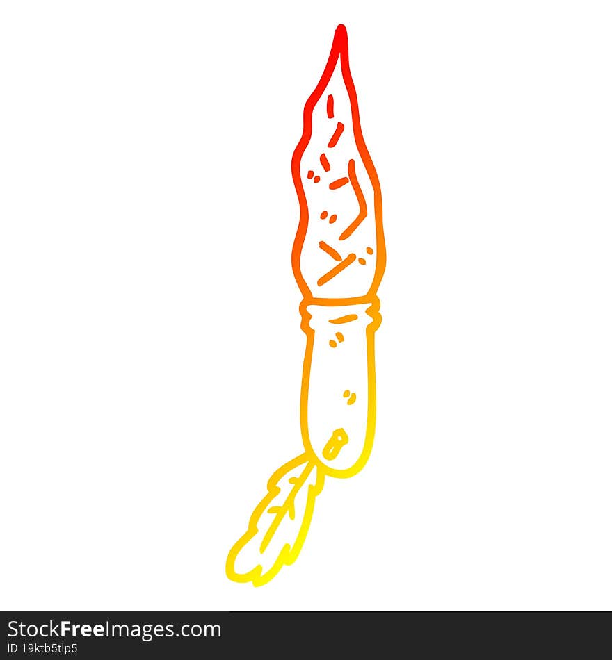 warm gradient line drawing cartoon primitive stone dagger