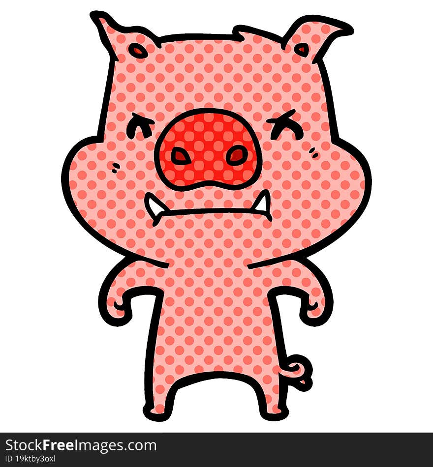 angry cartoon pig. angry cartoon pig