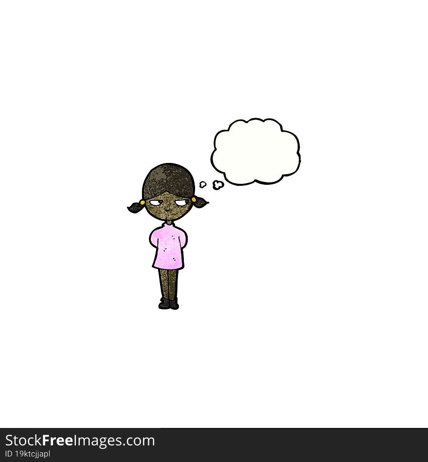 Cartoon Girl With Thought Bubble