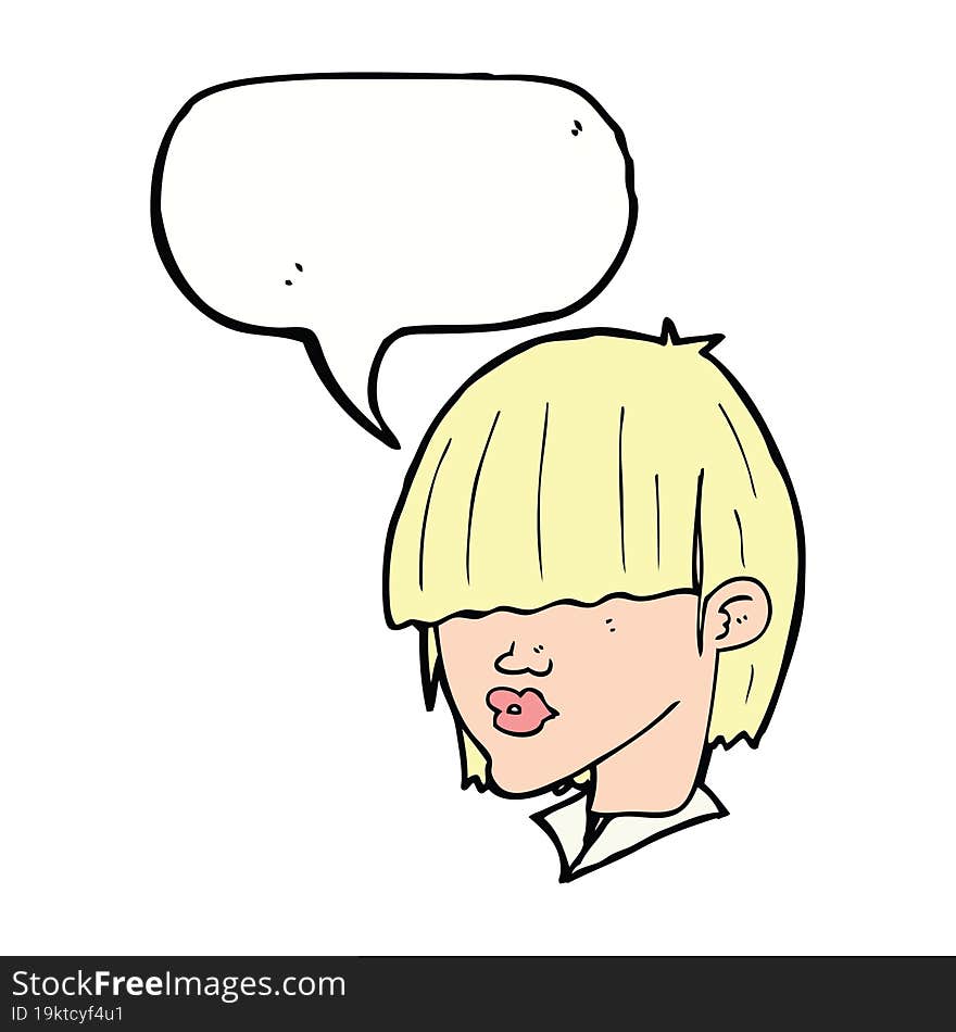 Cartoon Fashion Haircut  With Speech Bubble