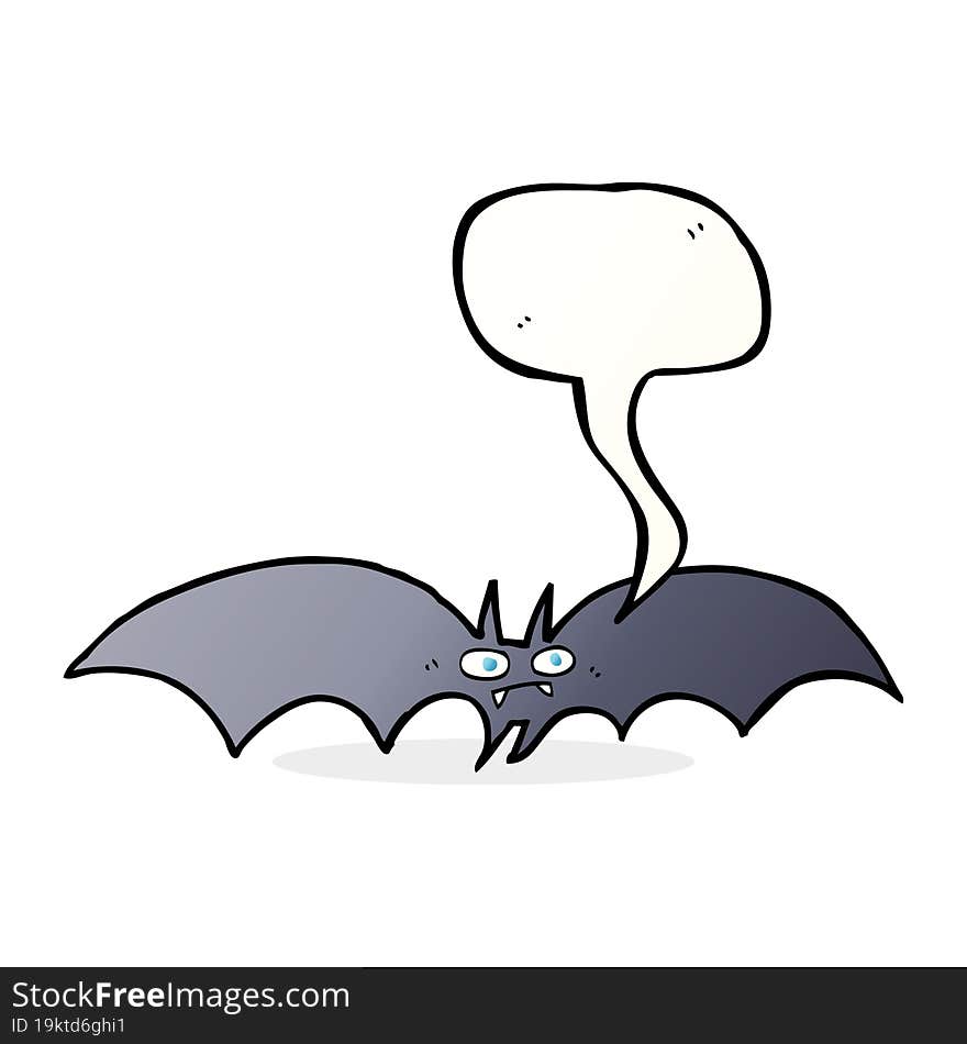 Cartoon Vampire Bat With Speech Bubble