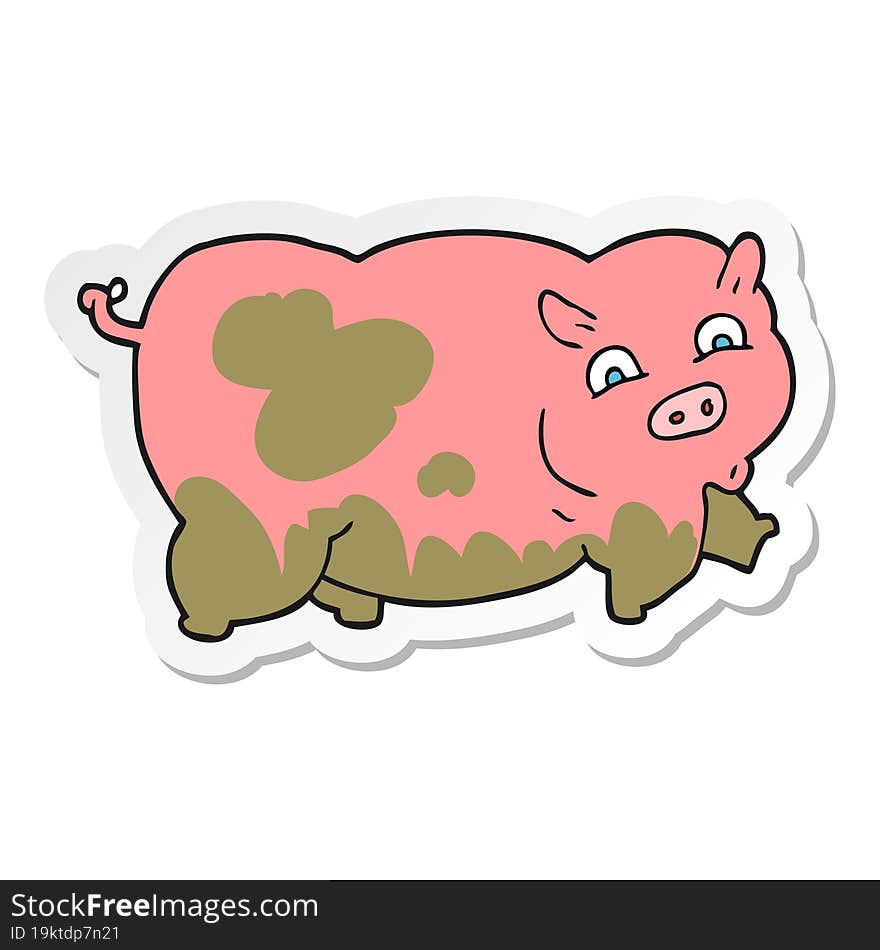 sticker of a cartoon pig