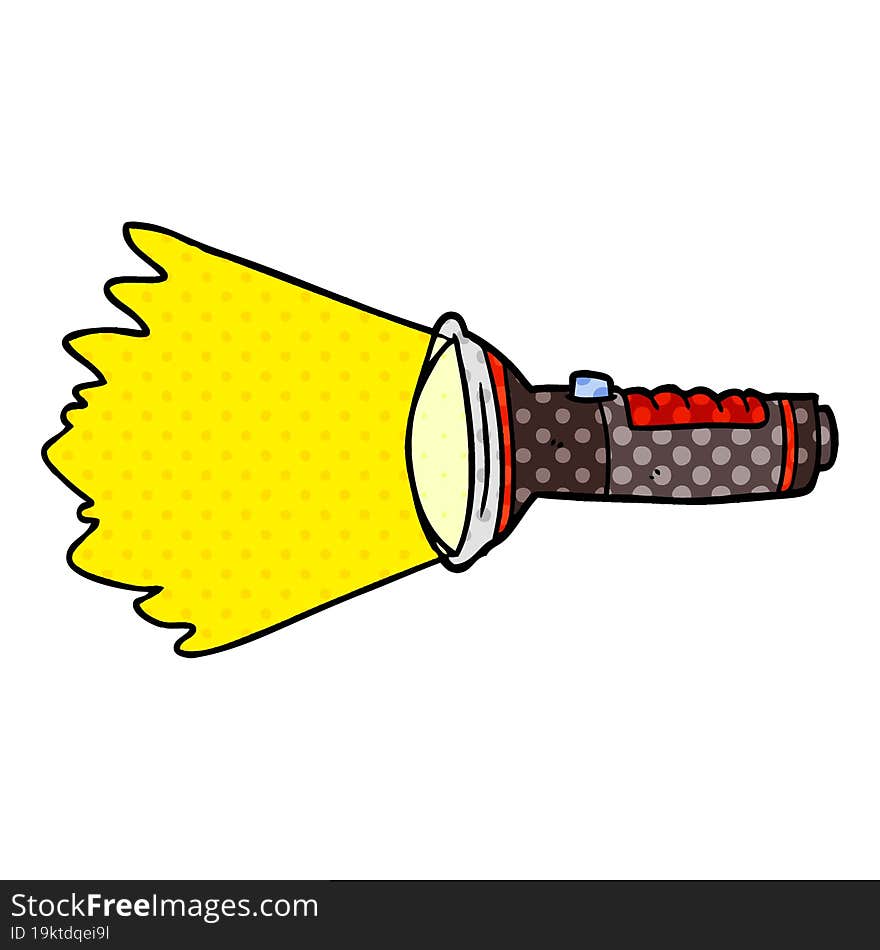 cartoon electric torch shining. cartoon electric torch shining