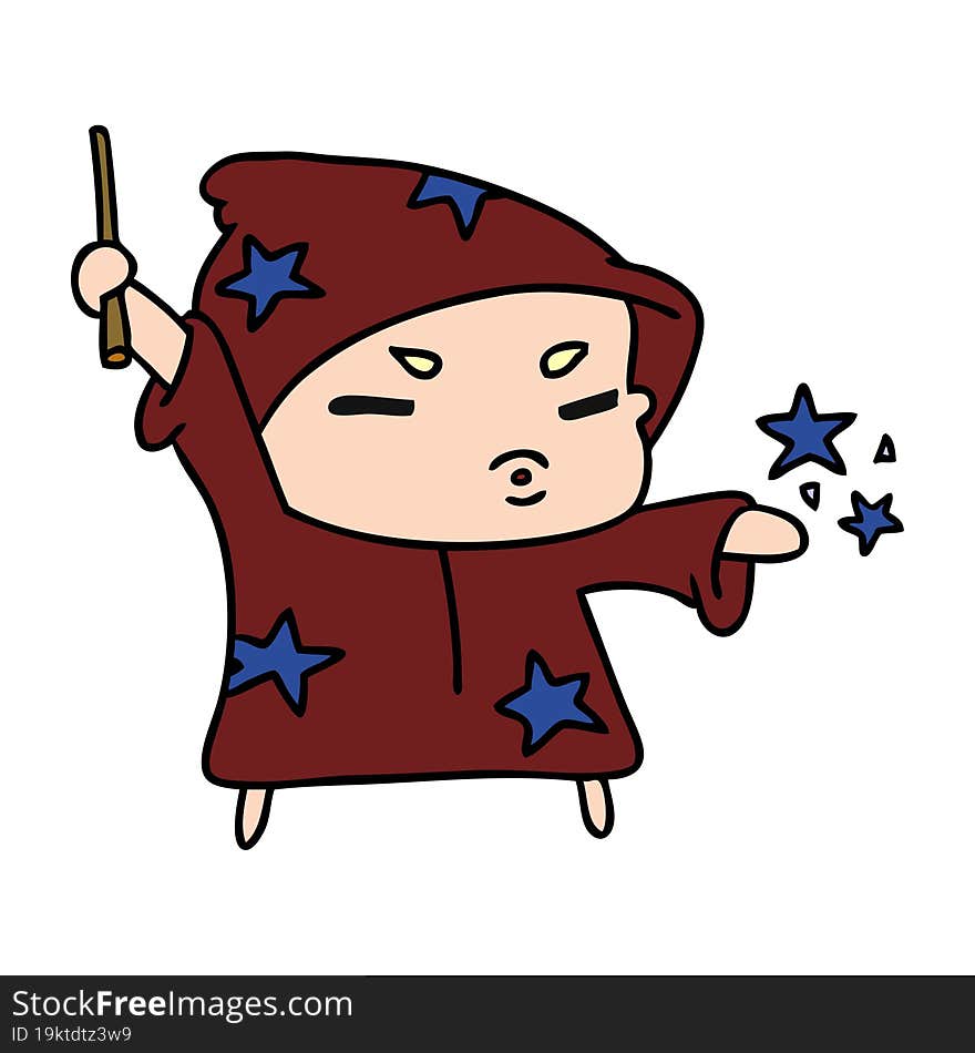 cartoon  cute kawaii wizard child