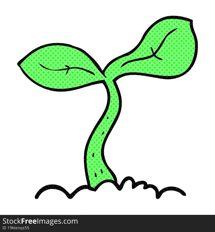 freehand drawn cartoon seedling growing