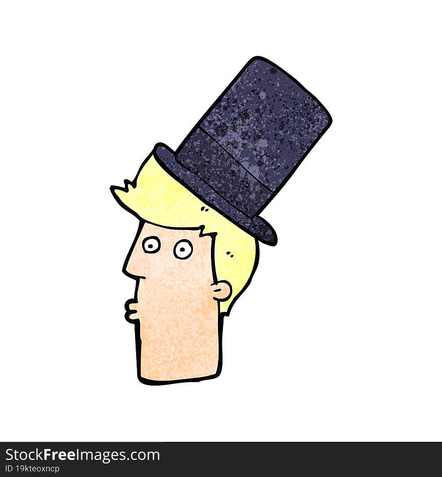 cartoon man wearing top hat