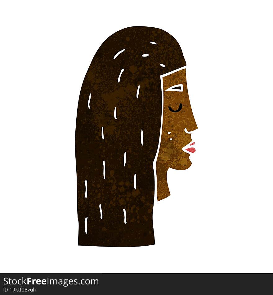 cartoon female face profile