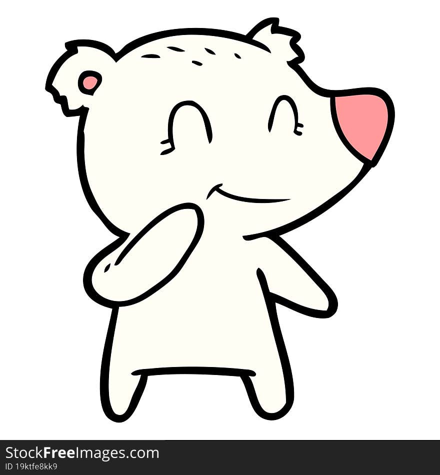 smiling polar bear cartoon. smiling polar bear cartoon