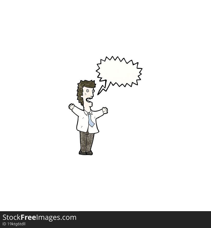 Cartoon Shouting Office Man