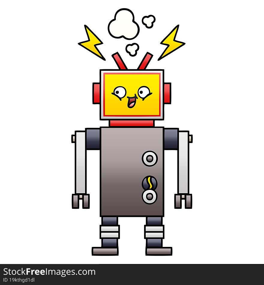 Gradient Shaded Cartoon Robot