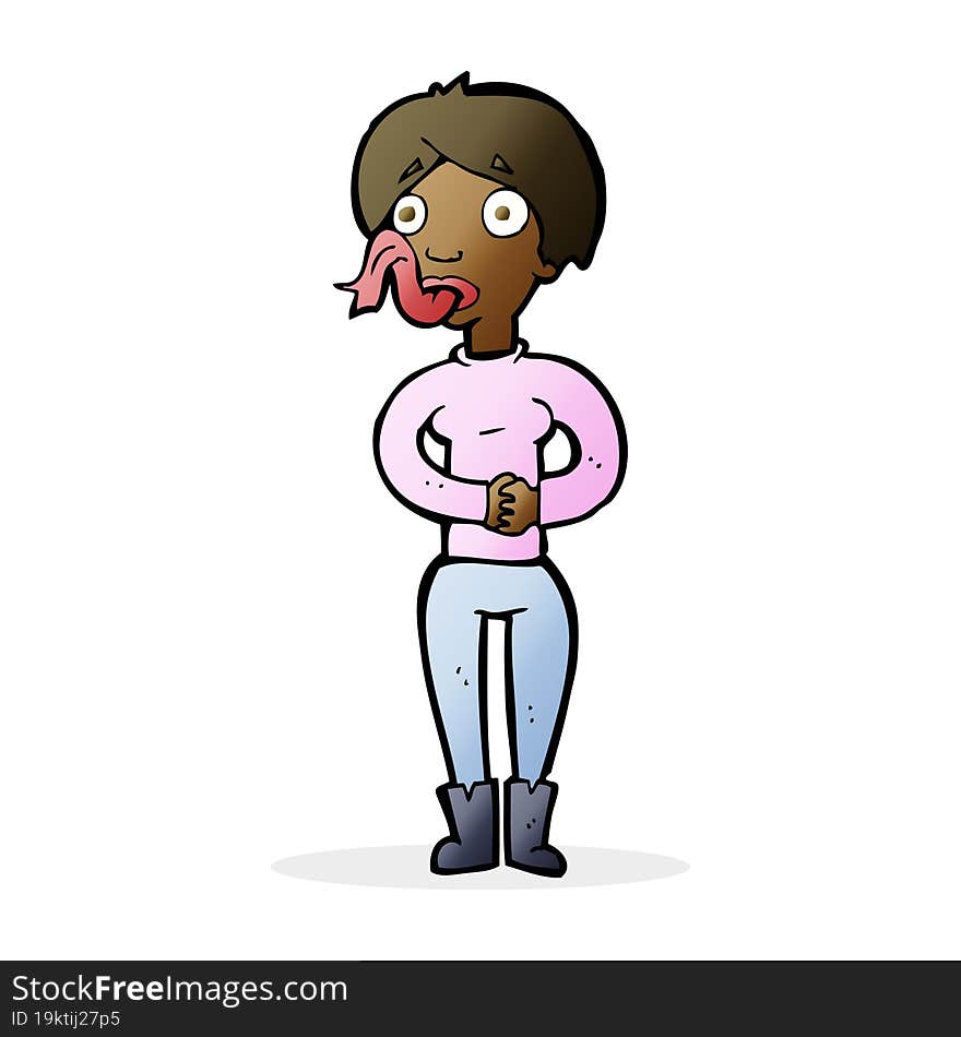 cartoon woman with snake tongue