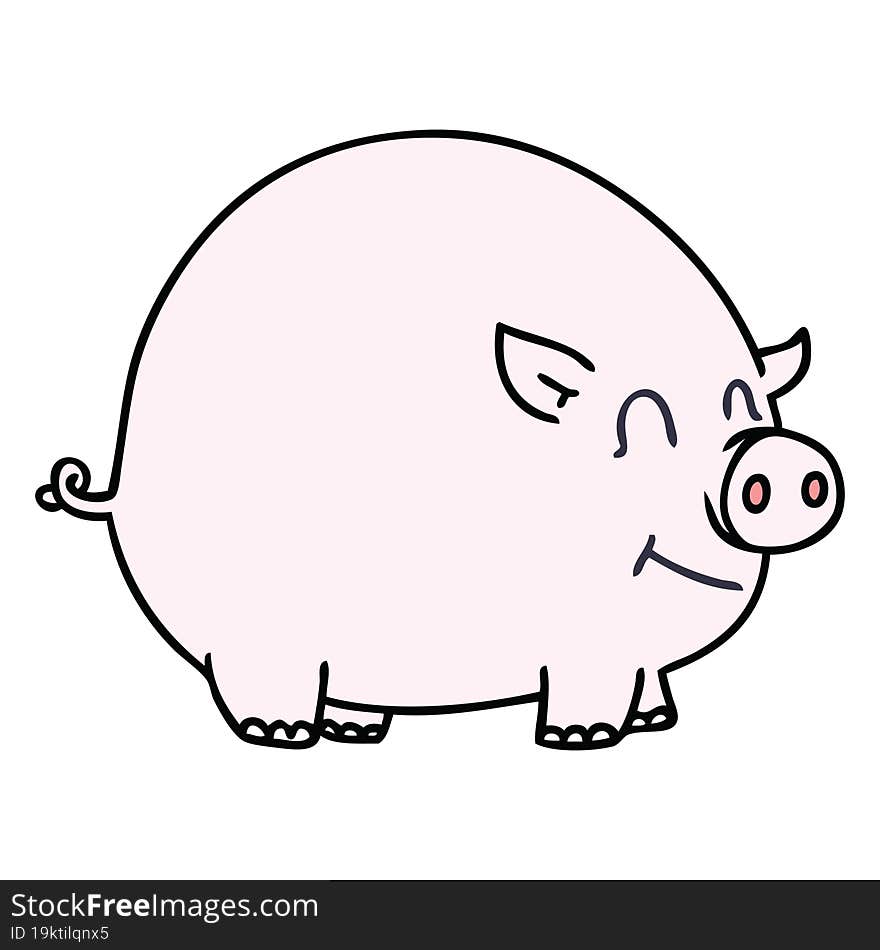 quirky hand drawn cartoon pig