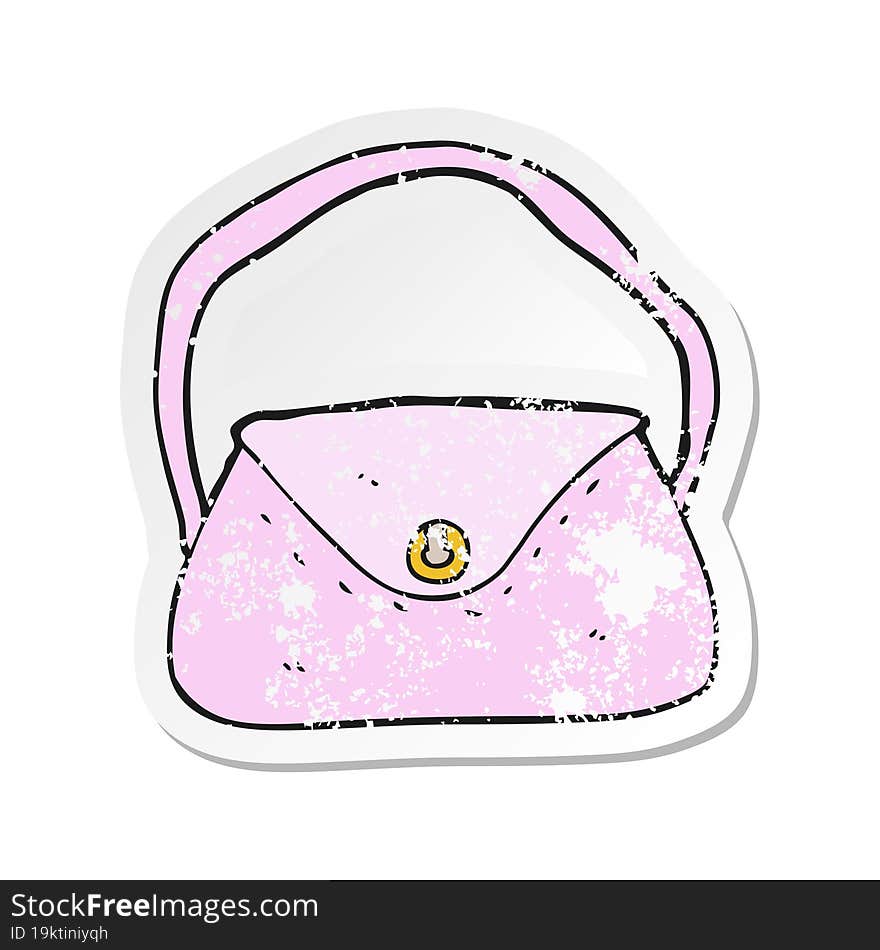 retro distressed sticker of a cartoon purse