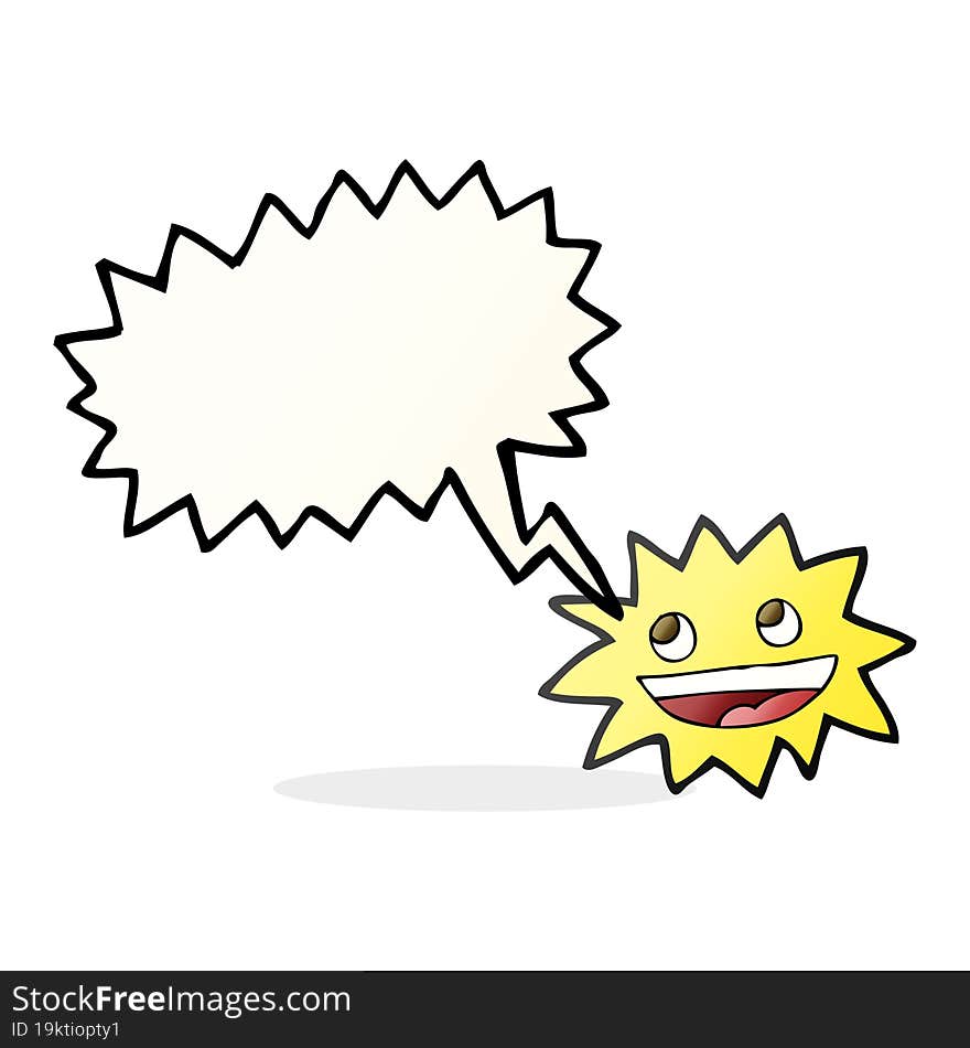 Speech Bubble Cartoon Star With Face