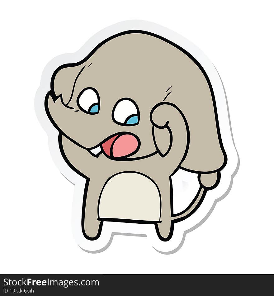 sticker of a cute cartoon elephant