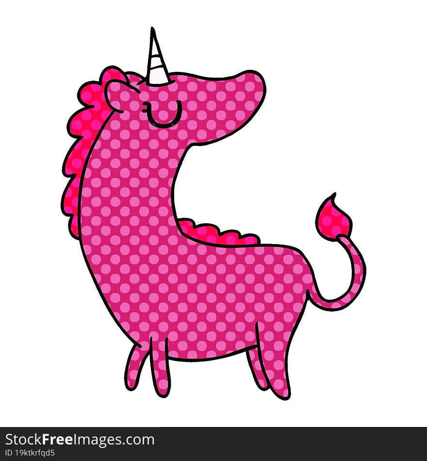 cartoon of cute kawaii unicorn