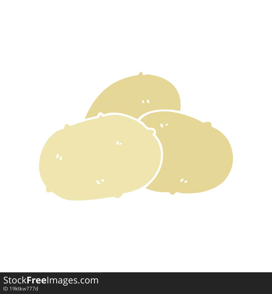 flat color style cartoon potatoes