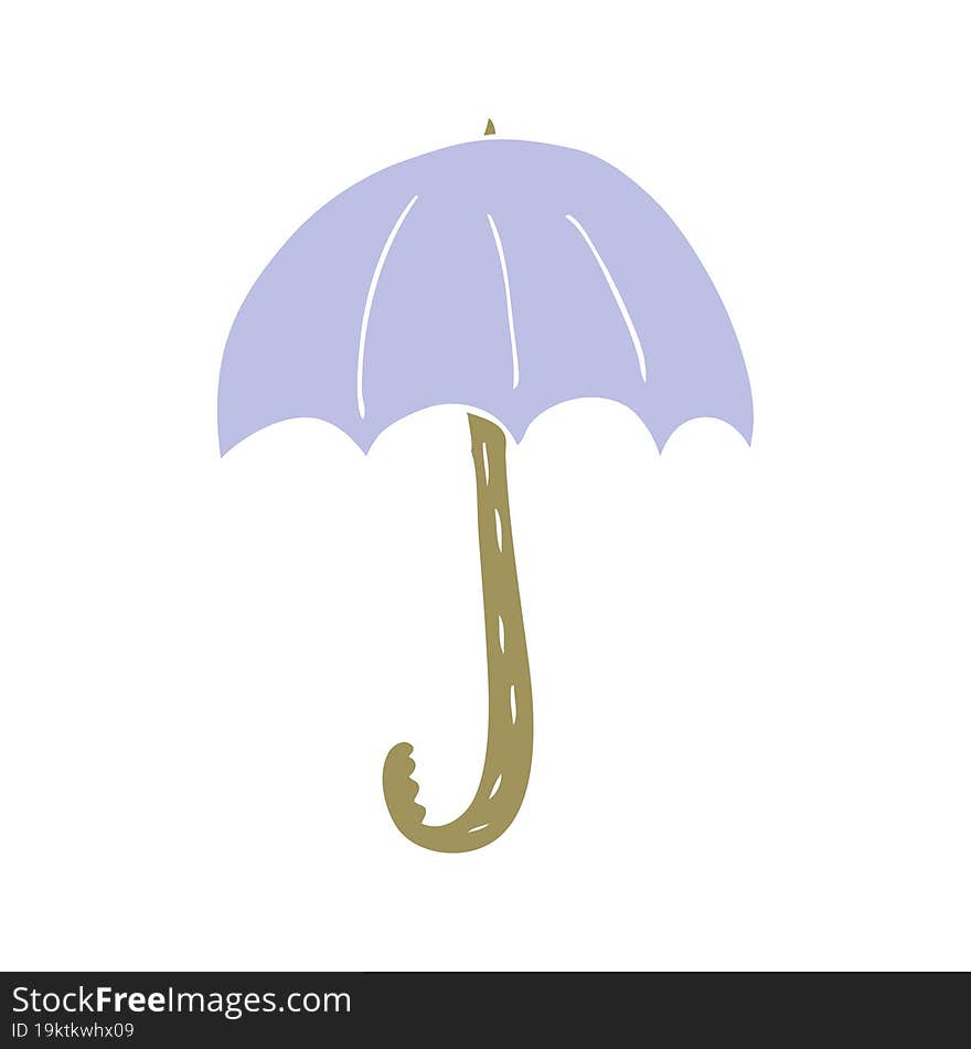 flat color illustration of a cartoon umbrella