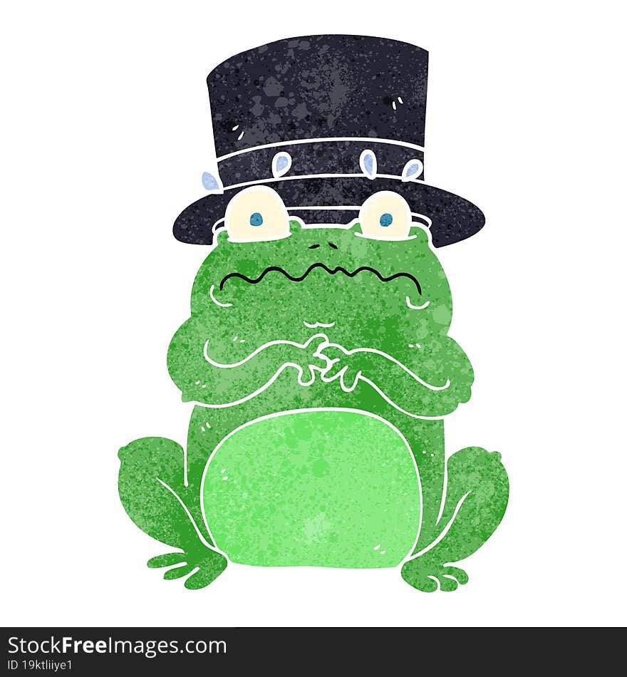 retro cartoon wealthy toad