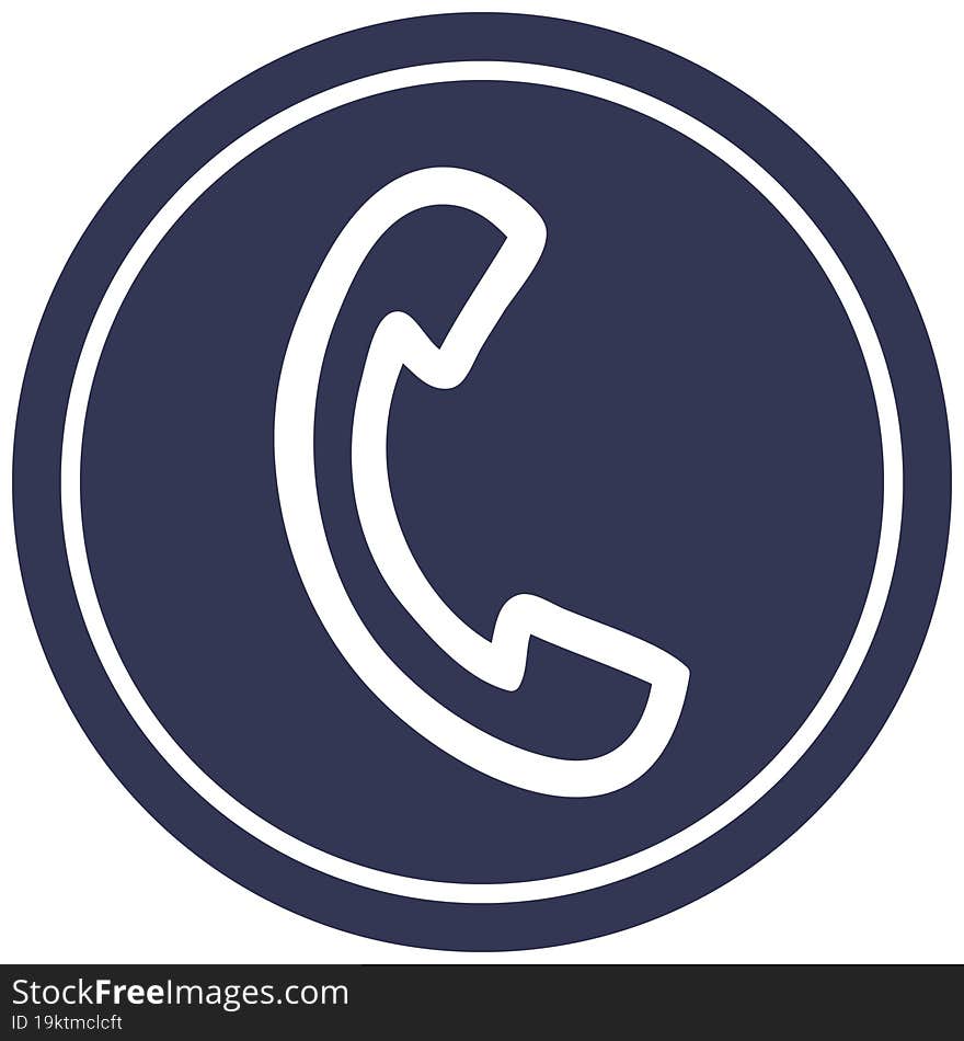 telephone handset circular icon