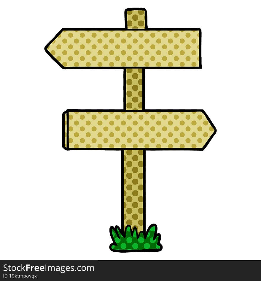 cartoon sign post. cartoon sign post