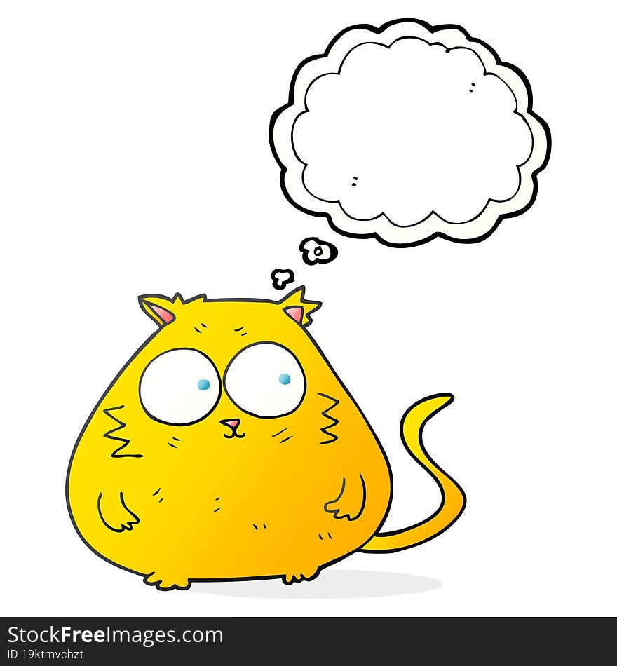 thought bubble cartoon fat cat