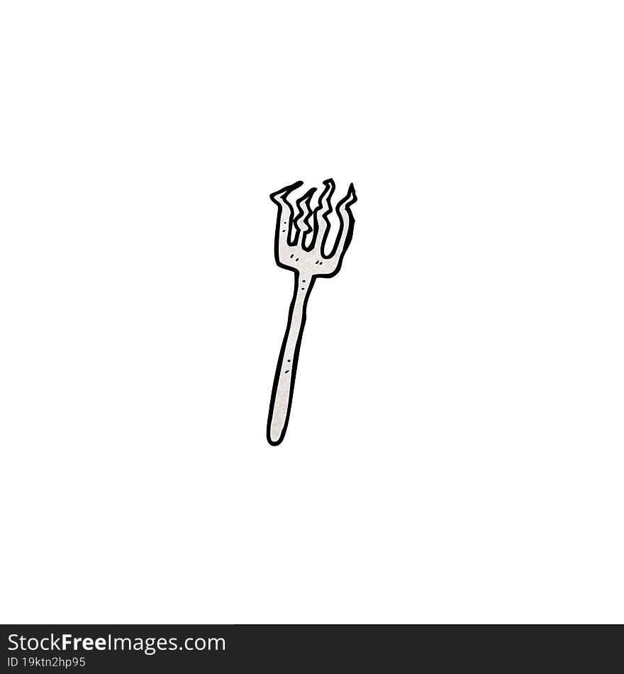 cartoon bent old fork