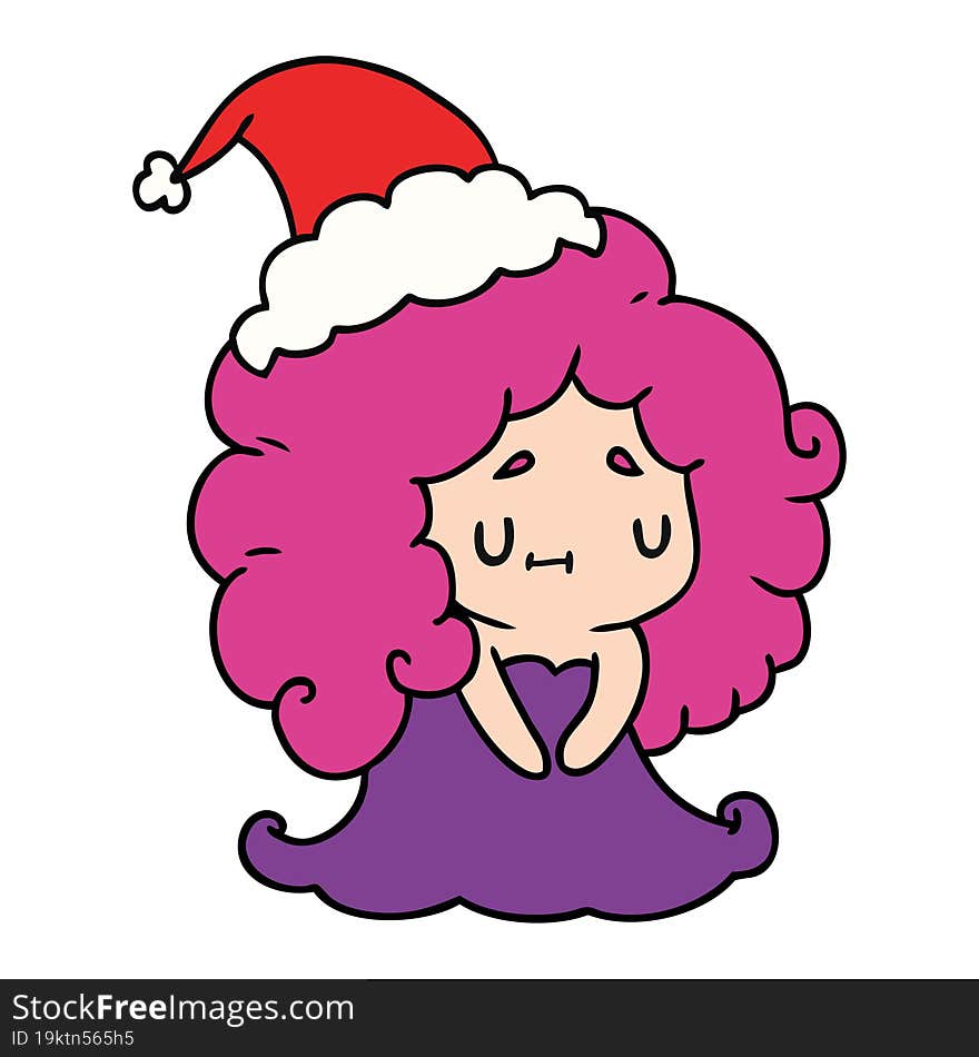 Christmas Cartoon Of Kawaii Girl