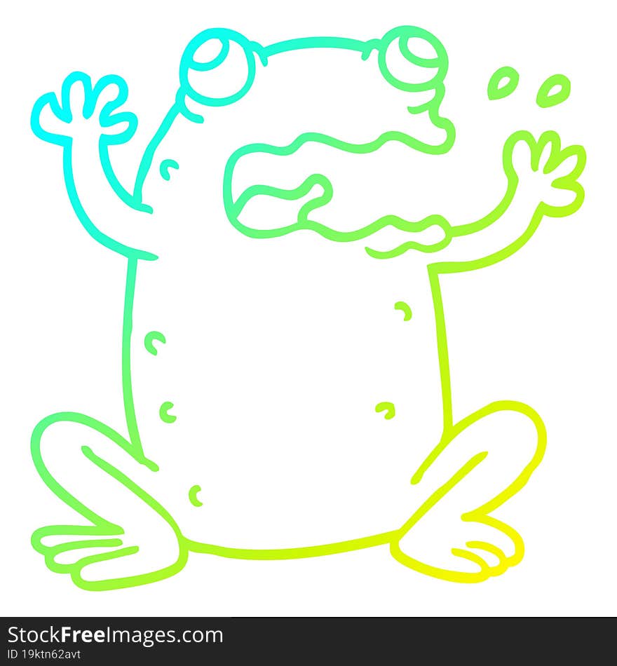 cold gradient line drawing cartoon crazy frog