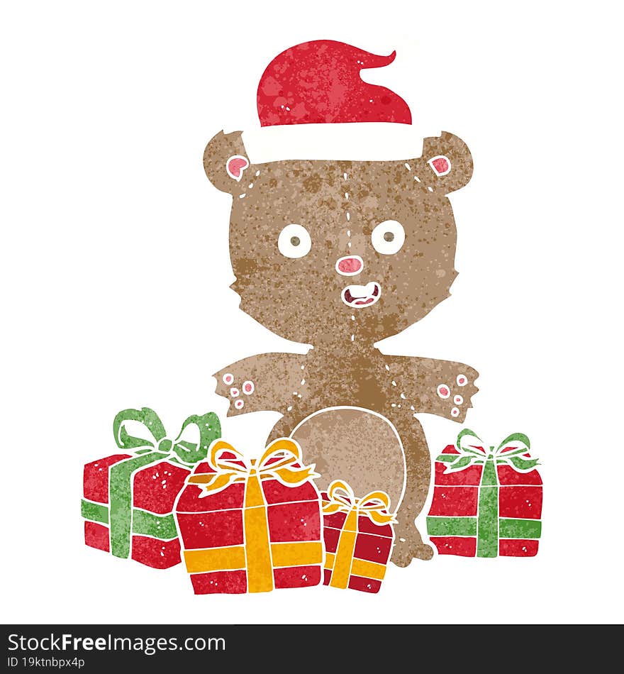 cartoon christmas teddy bear