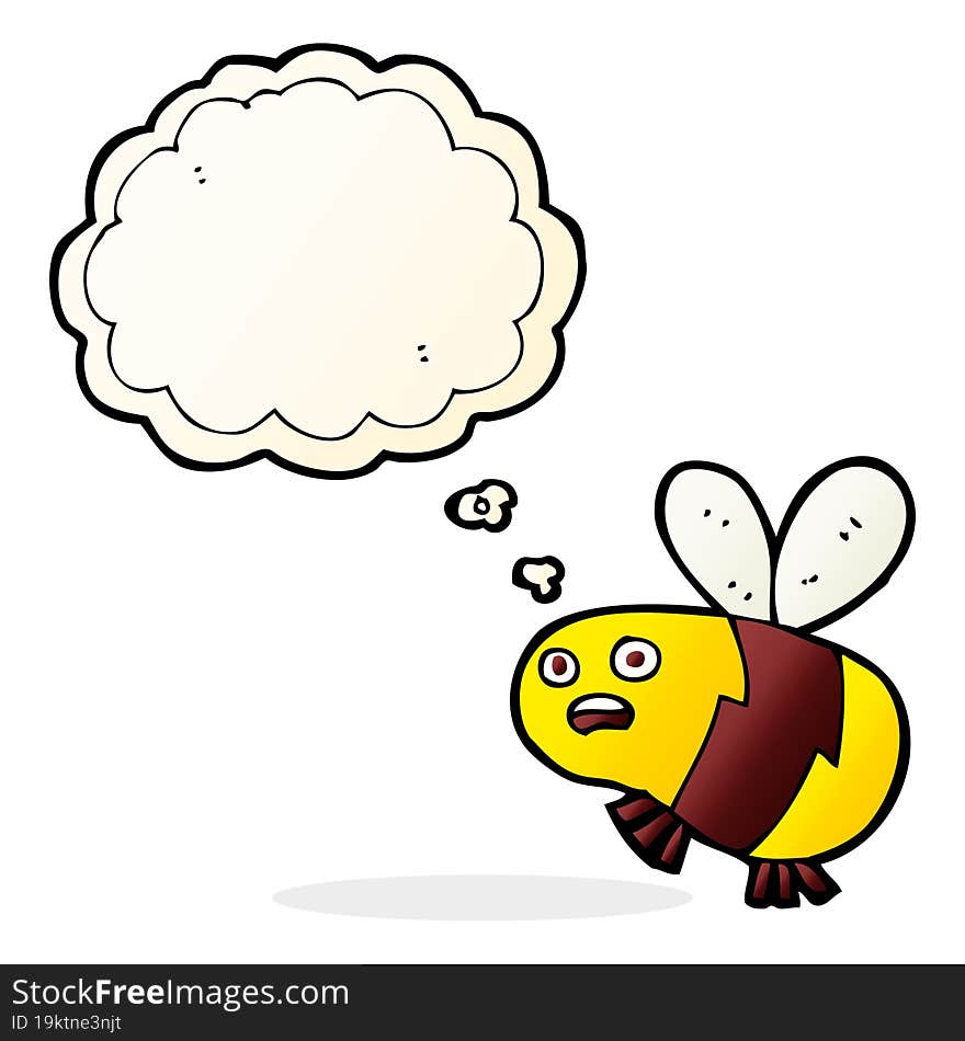 Cartoon Bee With Thought Bubble