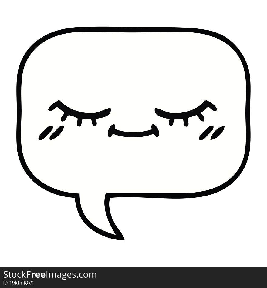 cute cartoon of a speech bubble. cute cartoon of a speech bubble