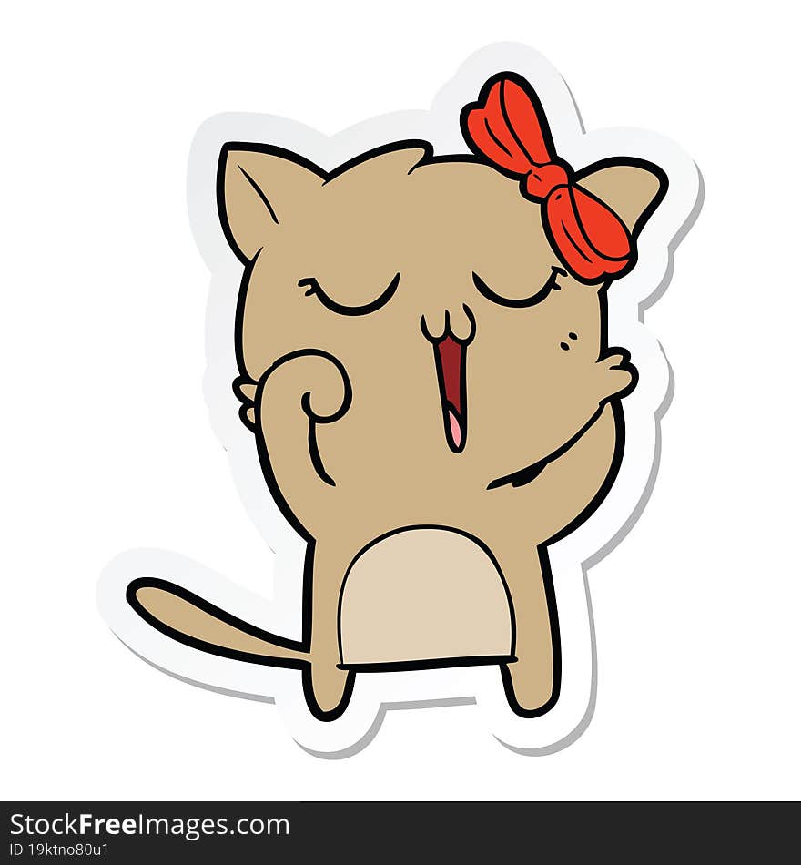 Sticker Of A Cartoon Cat