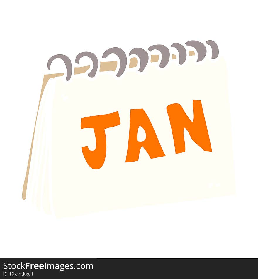 cartoon doodle calendar showing month of january