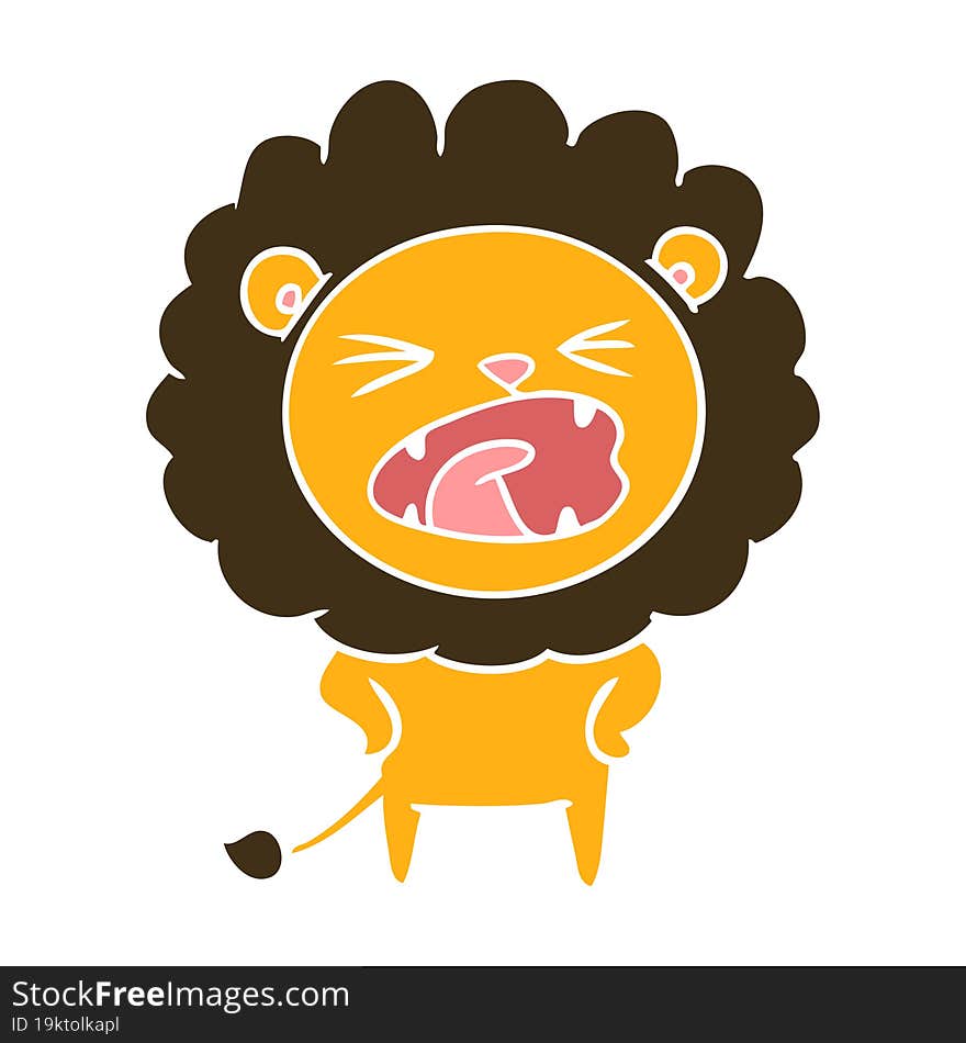 flat color style cartoon lion