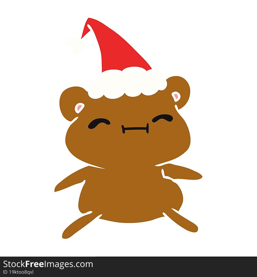 hand drawn christmas cartoon of kawaii bear