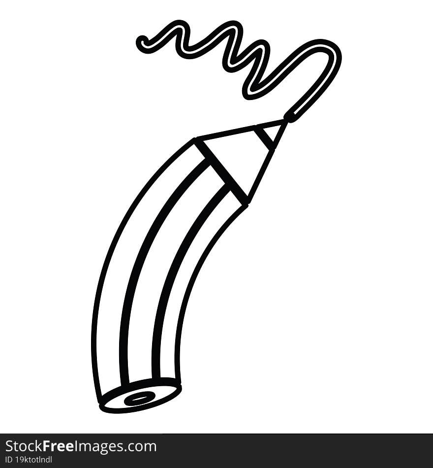 vector icon illustration of a pencil drawing a line