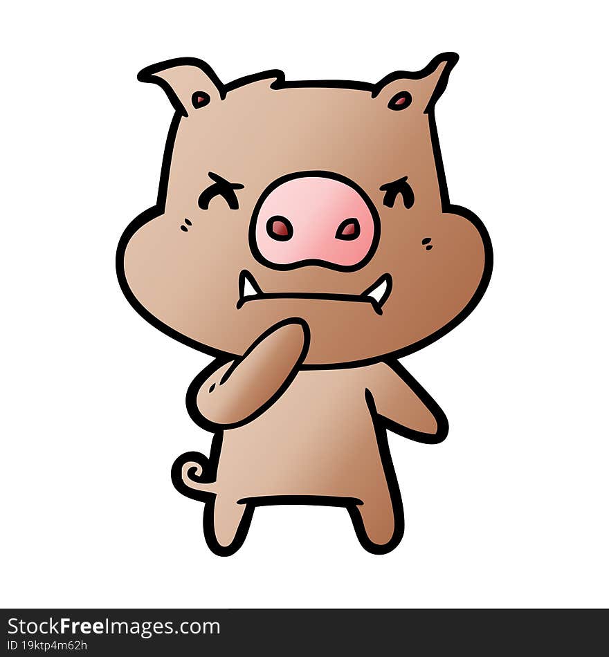 angry cartoon pig. angry cartoon pig