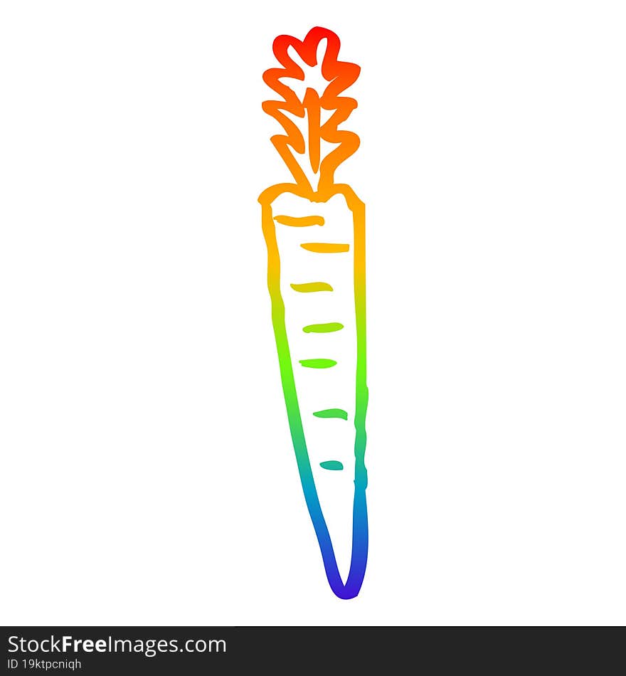 rainbow gradient line drawing cartoon doodled carrot