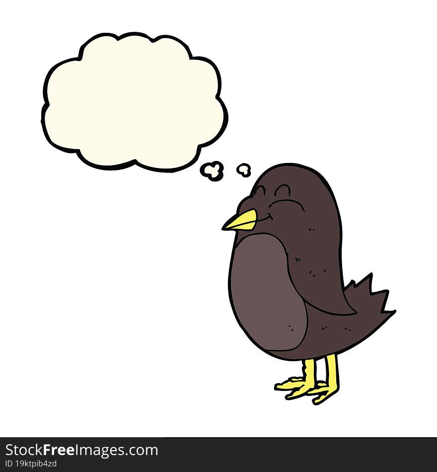 Cartoon Bird With Thought Bubble