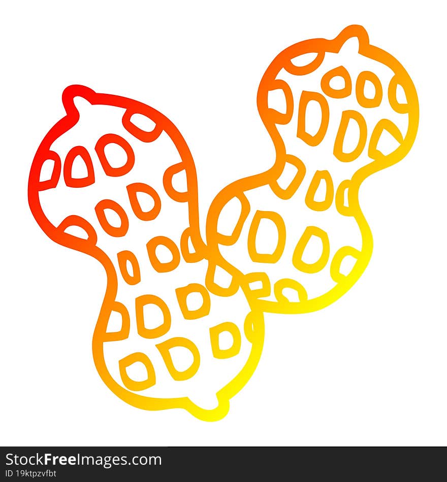 warm gradient line drawing cartoon peanut