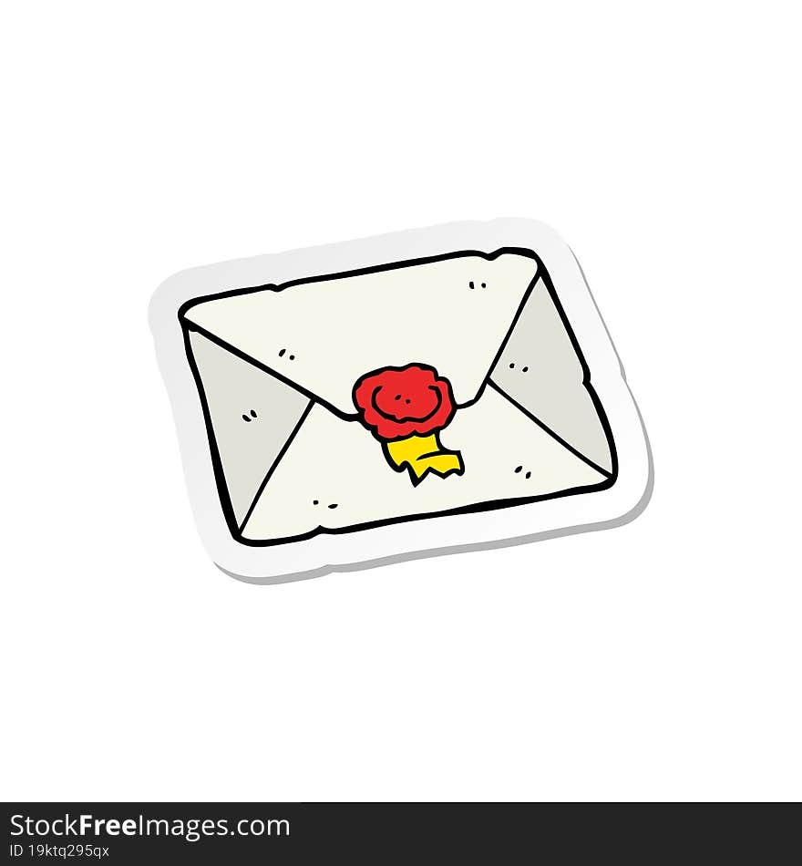 Sticker Of A Cartoon Letter