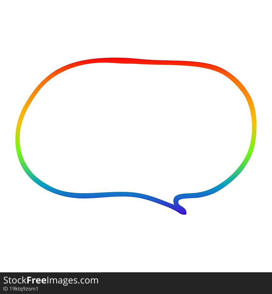 rainbow gradient line drawing cartoon expression bubble