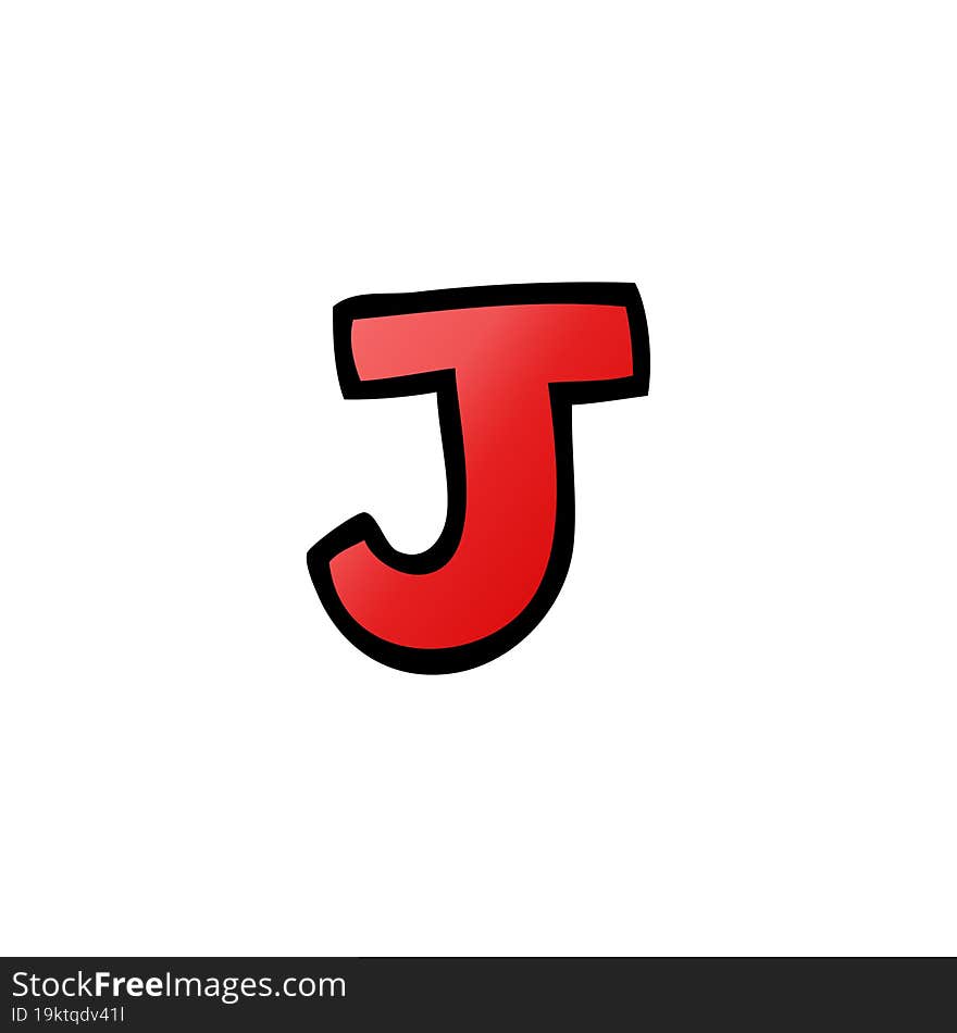 Cartoon Doodle Letter J