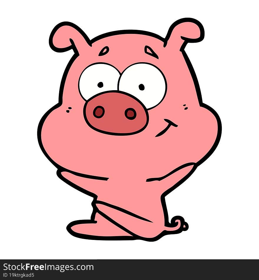 happy cartoon pig. happy cartoon pig