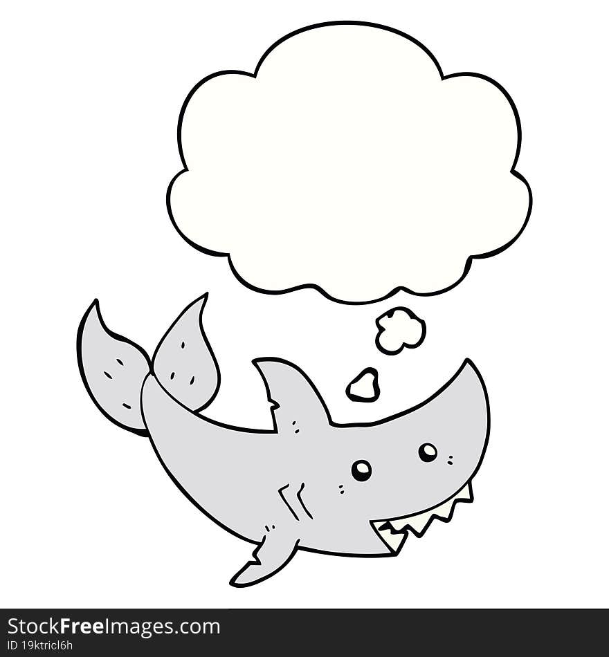 Cartoon Shark And Thought Bubble